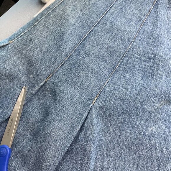 VTG Y2K My Weekend Clothes Pleated Mini Denim Wrap Skirt Buckle Grunge - Picture 7 of 12